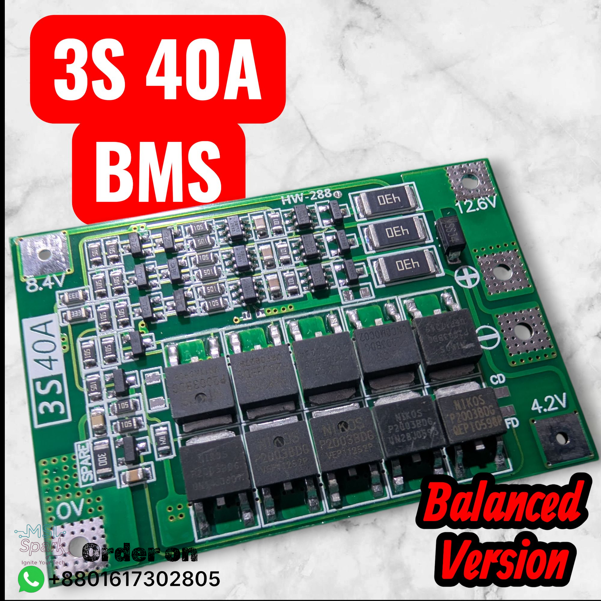 3S 40A BMS Balanced Version