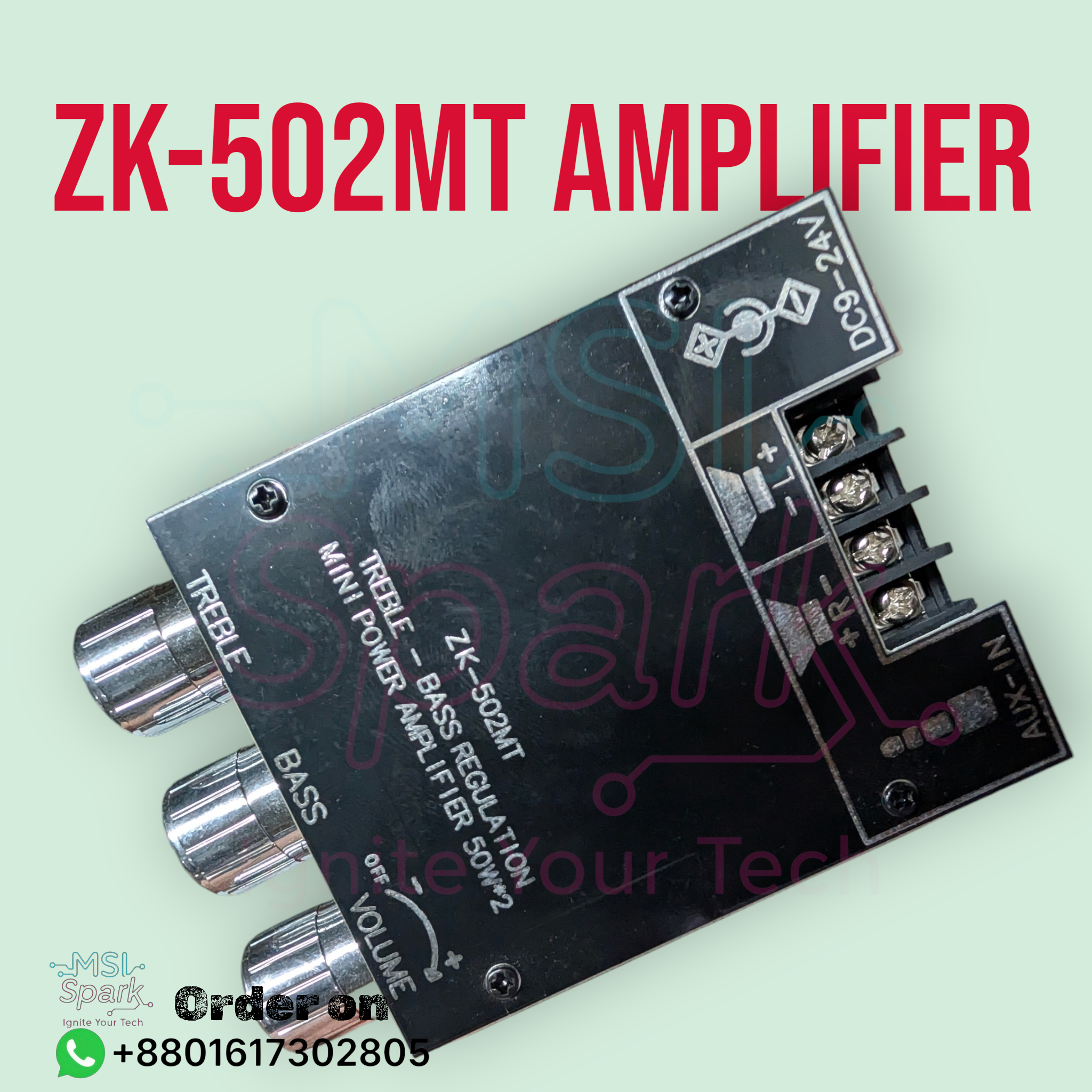 ZK-502MT Bluetooth 5.0 Amplifier